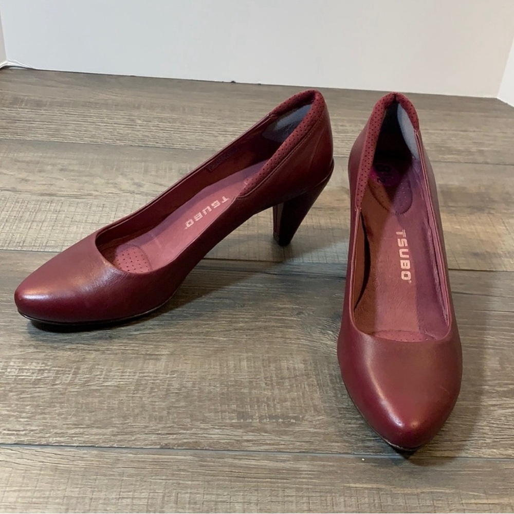 Tsubo Leather Deep Red pumps 8.5